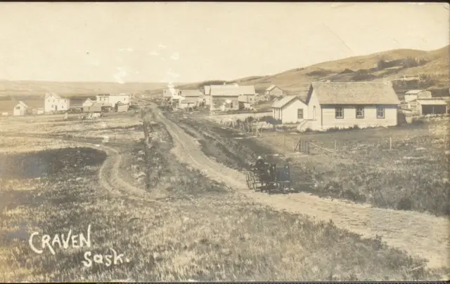 Craven, Sask. village and dirt road